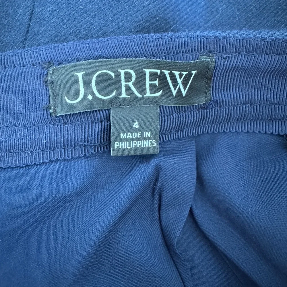 J Crew Midi Skirt in Double-Serge Wool Size 4 in Navy Color